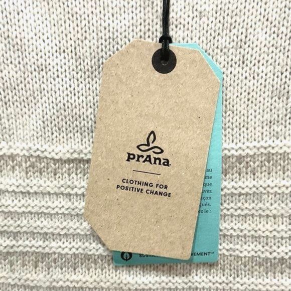 Prana Wool Blend Boatneck Sweater Button Shoulder Oatmeal Phono Sz XL New - Picture 5 of 12
